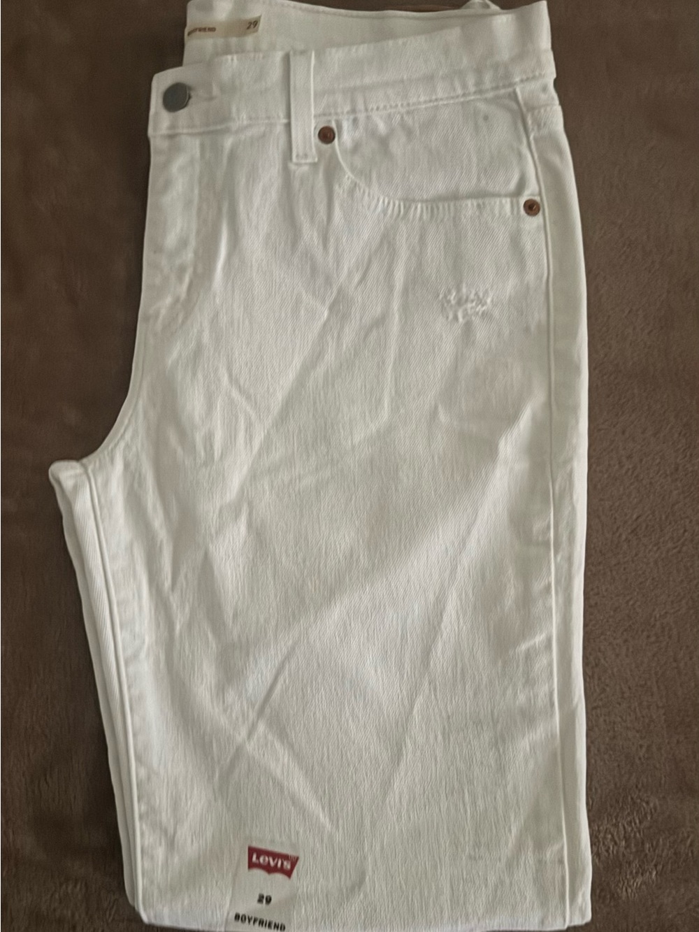 Levi's White Boyfriend Jeans - Picture 2 of 7